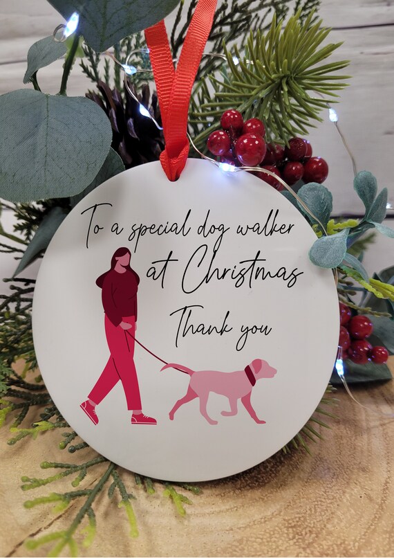 dog walker ornament