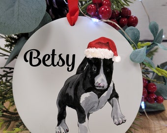 Set 5 Staffordshire Bull Terrier Weinachtsbaumschmuck-Acryl Kugeln Set 5 Staffordshire Bull Terrier Weinachtsbaumschmuck-Acryl Kugeln