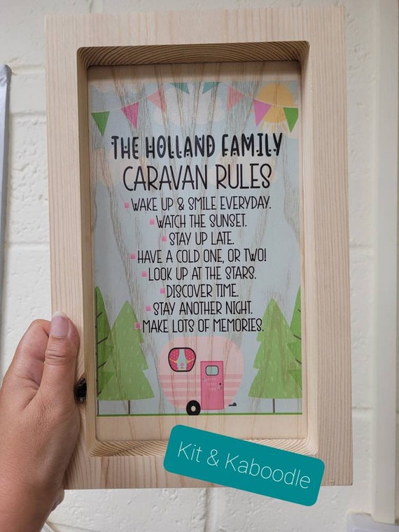 Personalised Caravan rules sign gift for caravanner caravan Etsy