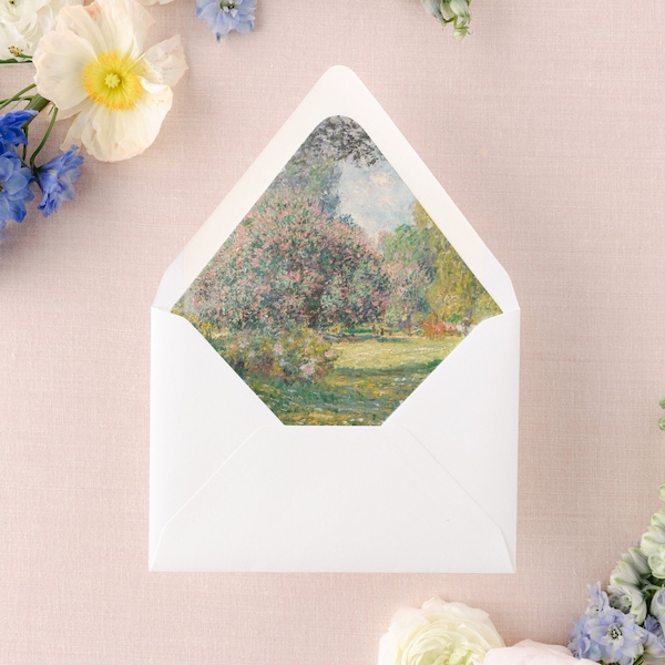Engelse tuin envelop voering, downloaden en afdrukken, afdrukbare, bloemen schilderij bruiloft uitnodiging envelop voering, Fine Art envelop voering