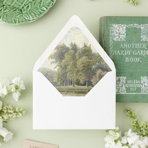 Vintage Eiche Umschlag Liner, herunterladen und drucken, druckbar, Klassisch Elegante Hochzeitseinladung Umschlag Liner, Fine Art Umschlag Liner