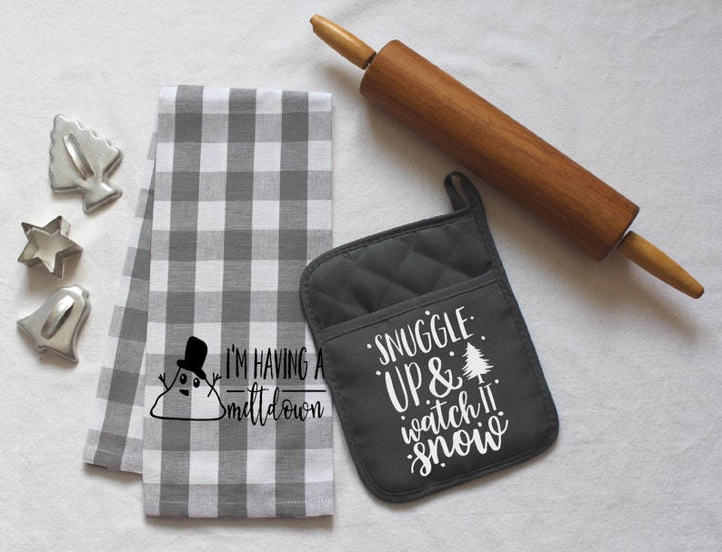 Pot Holder Tea Towel Set Christmas Hot Pad Flour Sack Towel Etsy