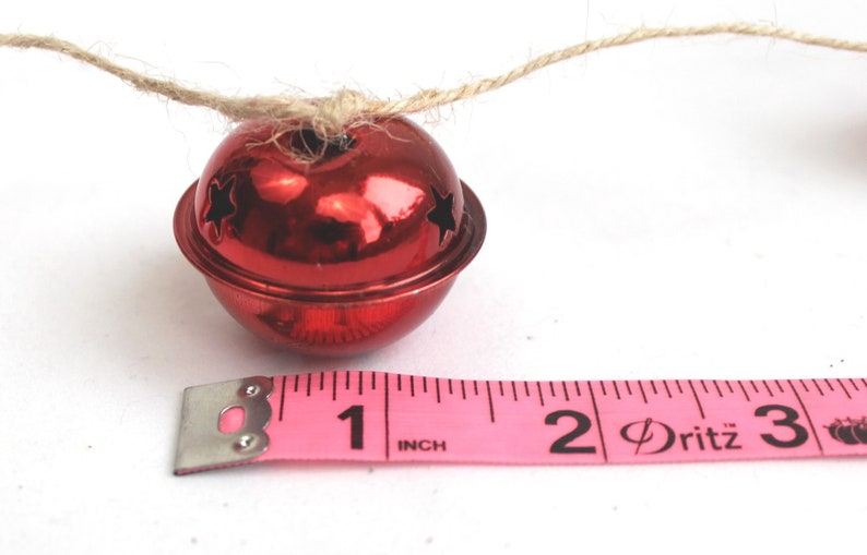 Rustic Garland Farmhouse Christmas Sleigh Bell Garland Red Sleigh Bells