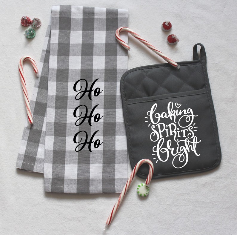 Pot Holder Tea Towel Set Christmas Hot Pad Flour Sack Towel Etsy