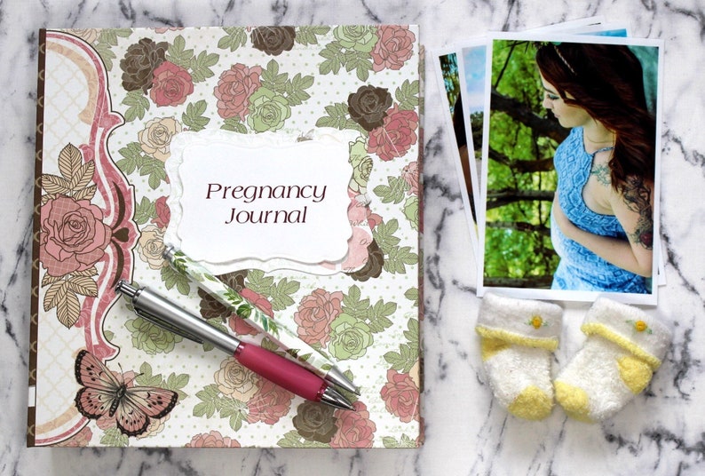 Pregnancy Journal Pregnancy Tracker Pregnancy Memory Book Pregnancy Countdown Baby Bump Book Pregnancy Diary Pregnancy Scrapbook image 1