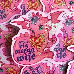 SHREK Chibi Donkey Dragon Wife Guy Holographic Sticker image 1
