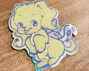 Faerie Gelert Puppy Holographic Retro Fairy Dust Glitter Sparkle Sticker