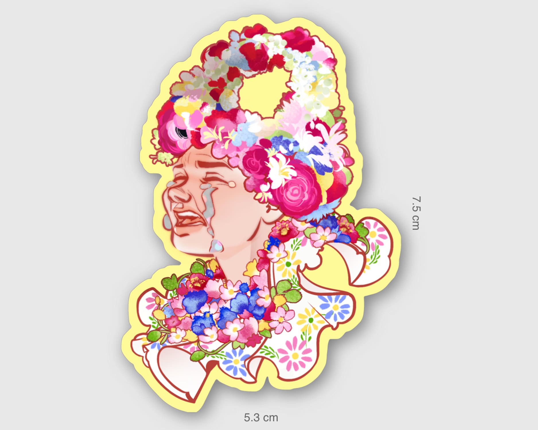 A24 MIDSOMMAR Crying May Queen Dani Ardor Florence Pugh Flower Crown Holographic Glitter Tears Sticker