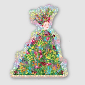 A24 MIDSOMMAR May Queen Dani Ardor Florence Pugh Flower Queen Holographic Glitter Sticker image 1