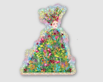 A24 MIDSOMMAR May Queen Dani Ardor Florence Pugh Flower Queen Holographic Glitter Sticker