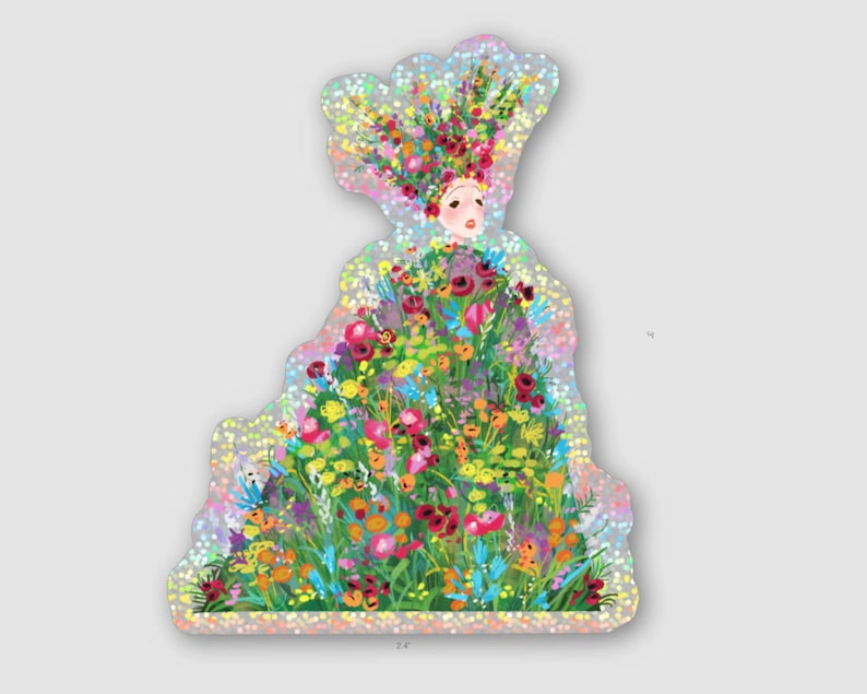 A24 MIDSOMMAR May Queen Dani Ardor Florence Pugh Flower Queen Holographic Glitter Sticker image 1