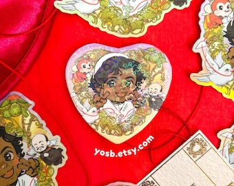 CONCLAVE Pope Innocent XIV Vincent Benitez Holographic Chibi Heart Pin Button