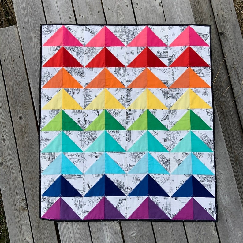 Rainbow Pacific Northwest Baby Quilt Seattle Washington Print