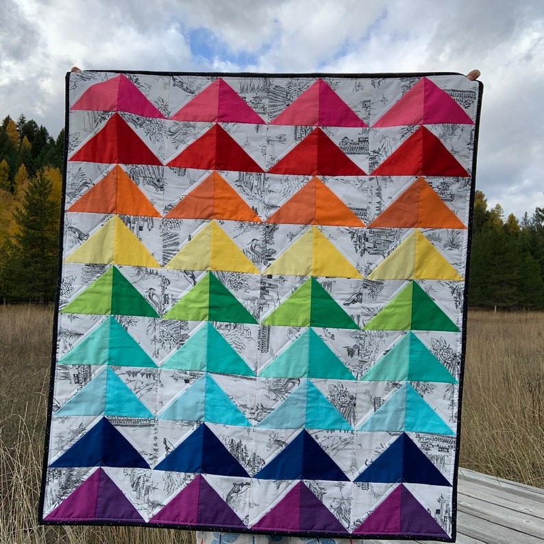 Rainbow Pacific Northwest Baby Quilt Seattle Washington Print