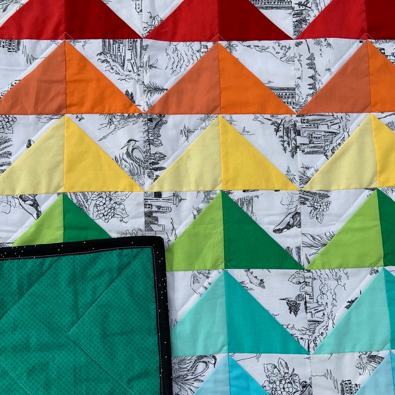Rainbow Pacific Northwest Baby Quilt Seattle Washington Print