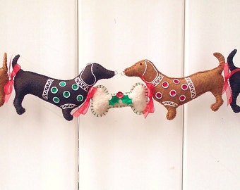 dachshund garland sewing pattern download dachshund christmas etsy weiner dog christmas decoration