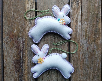 PDF For Wool Felt Bunny Ornament Sewing Pattern