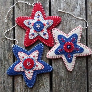 Folk Art Star Sewing Pattern Download, Felt Star Ornament PDF Pattern File, Downloadable Felt Christmas Ornament Pattern image 4