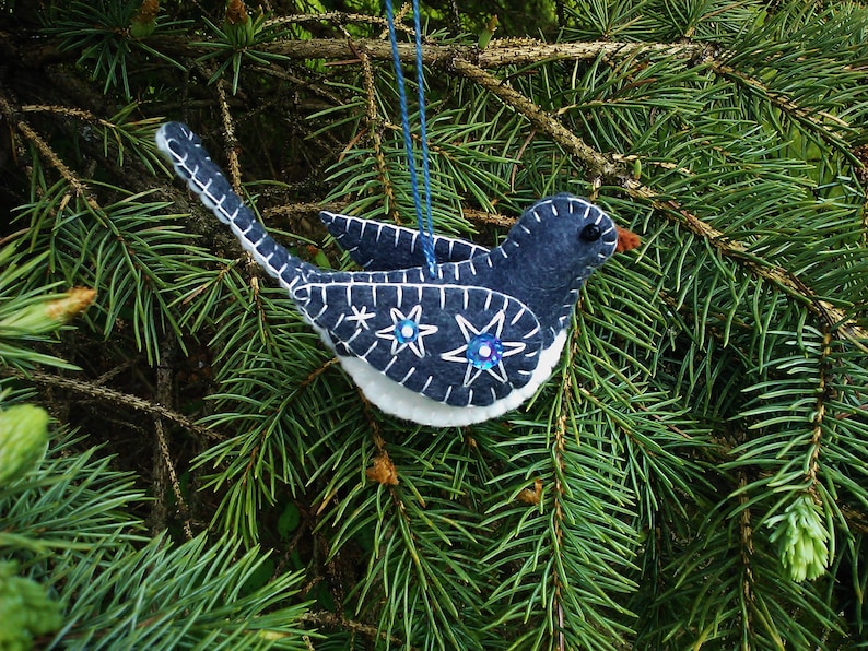Junco Ornament Tutorial Junco Ornament Digital File Sewing Pattern Felt Bird Pattern Black-Eyed Junco Pattern DIY Bird Ornament