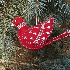 Embroidered Dove Sewing Pattern Download, Felt Dove Ornament Pattern File, Peace Dove Sewing Pattern, Felt Bird Tutorial, DIY Felt Bird image 3