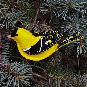 Sewing Pattern for Felt Goldfinch Ornament as aPDF Download