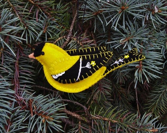 Sewing Pattern for Felt Goldfinch Ornament as aPDF Download