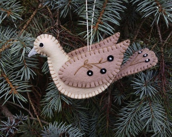 Dove Ornament, Wool Felt Mourning Dove Ornament, Bird Ornament, Bird Home Decoration