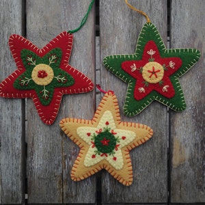 Folk Art Star Sewing Pattern Download, Felt Star Ornament PDF Pattern File, Downloadable Felt Christmas Ornament Pattern image 3