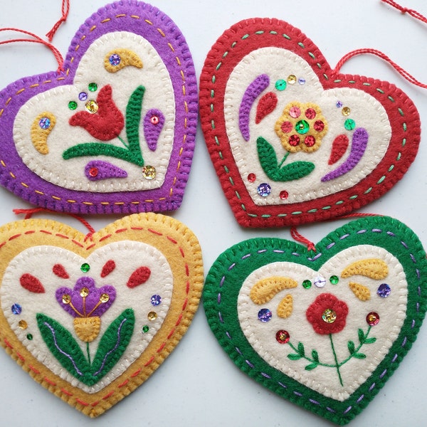 Folk Art Heart - Etsy