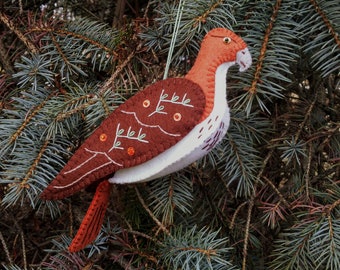 Red-tailed Hawk, Wool Felt Hawk Ornament, Felt Red-tailed Hawk Ornament, Hawk Art