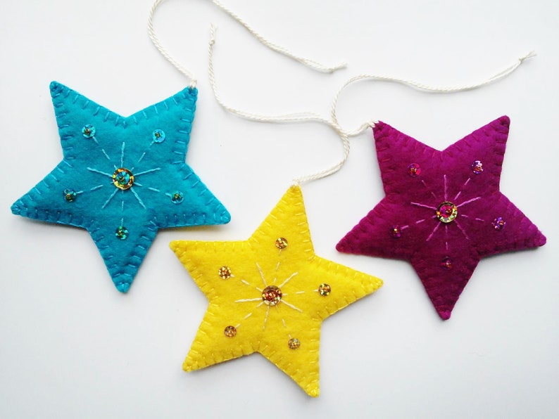 Embroidered Felt Star Sewing Pattern Felt Star Tutorial Etsy