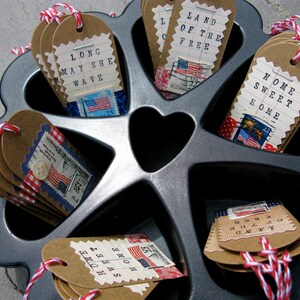 Land of the Free Handmade Tag Verterans Day Tag Mount Rushmore Memoraial Day 4th of July Tag Patriotic Handmade CardsinStock image 5