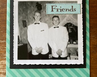 Guy Friends Vintage Photograph Blank Greeting Card