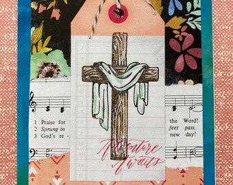 Adventure Awaits Christian Easter Card he has risen