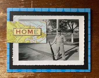 Home Military Vintage Photograph Blank Greeting Card