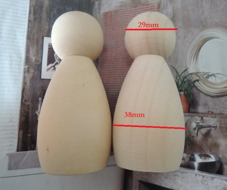 4Pcs 86x29mm3 2/5X 2 1/6 unfinished wood peg doll Wood Figures W563 image 1