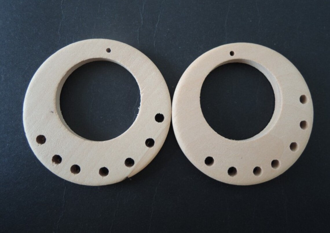 8 Pcs 60mm Large Unfinished Natural Wood Ring Big Hole Earring Etsy
