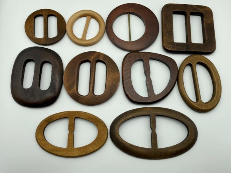 Holzschnalle Holzgürtel sammeln-10 verschiedene Formen HJ026 Bild 1