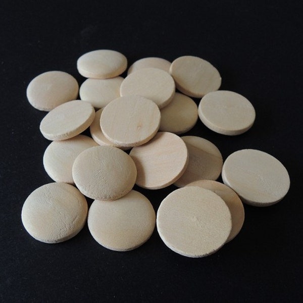 50 Pcs 20mm Natural Wood Circles Wooden discs  No hole  No Varnish (W048)