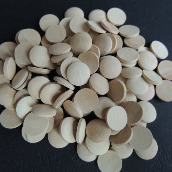 50 Pcs 10mm Natural Wood Circles Wooden discs Unfinished round disk  No hole  No Varnish (W909)