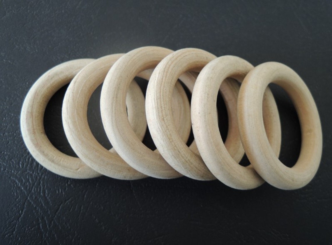 8 Pcs Large 50mm2 1/4 Wood Ring Unfinished Wooden Etsy