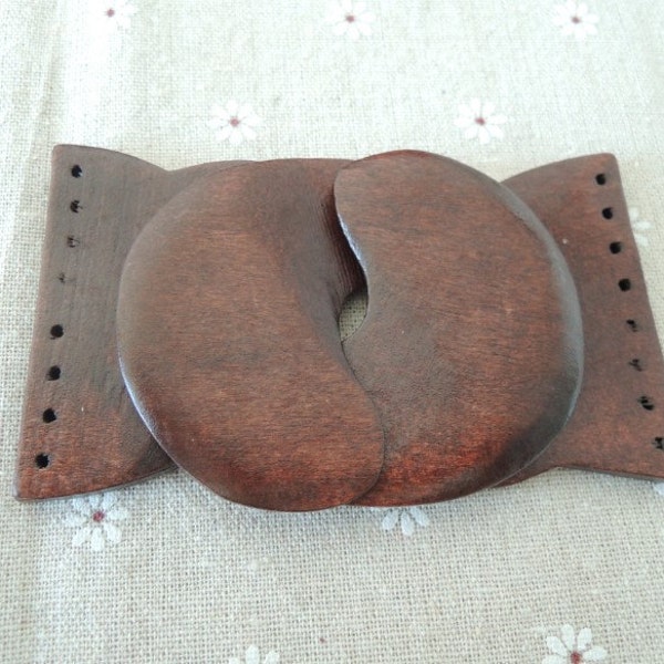 1pair 11x6cm  large wood belt buckle  (W548)