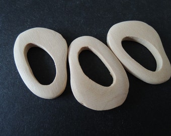 12 Pcs 40X28mm Natural Irregular Wood Circle No varnish (W433)