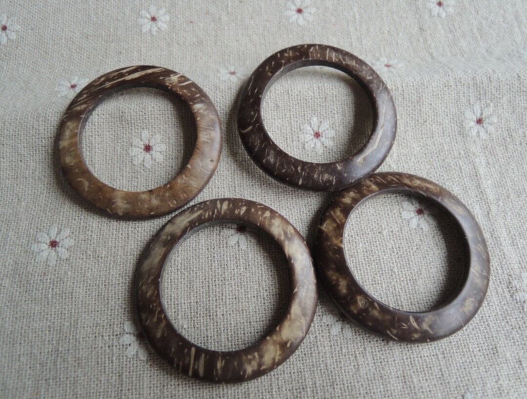 Coconut Rings 12 Pcs 44mm Coconut Ring Charm Coconut Shell Donut Brown - Etsy