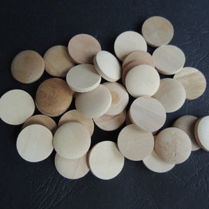 40 Pcs 15mm Natural Wood Circles Wooden discs Unfinished round disk No hole No Varnish (W908)