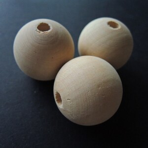 Giant Round Wood Beads Unfinished 50mm 2 Inch Large Hole 1 Piece