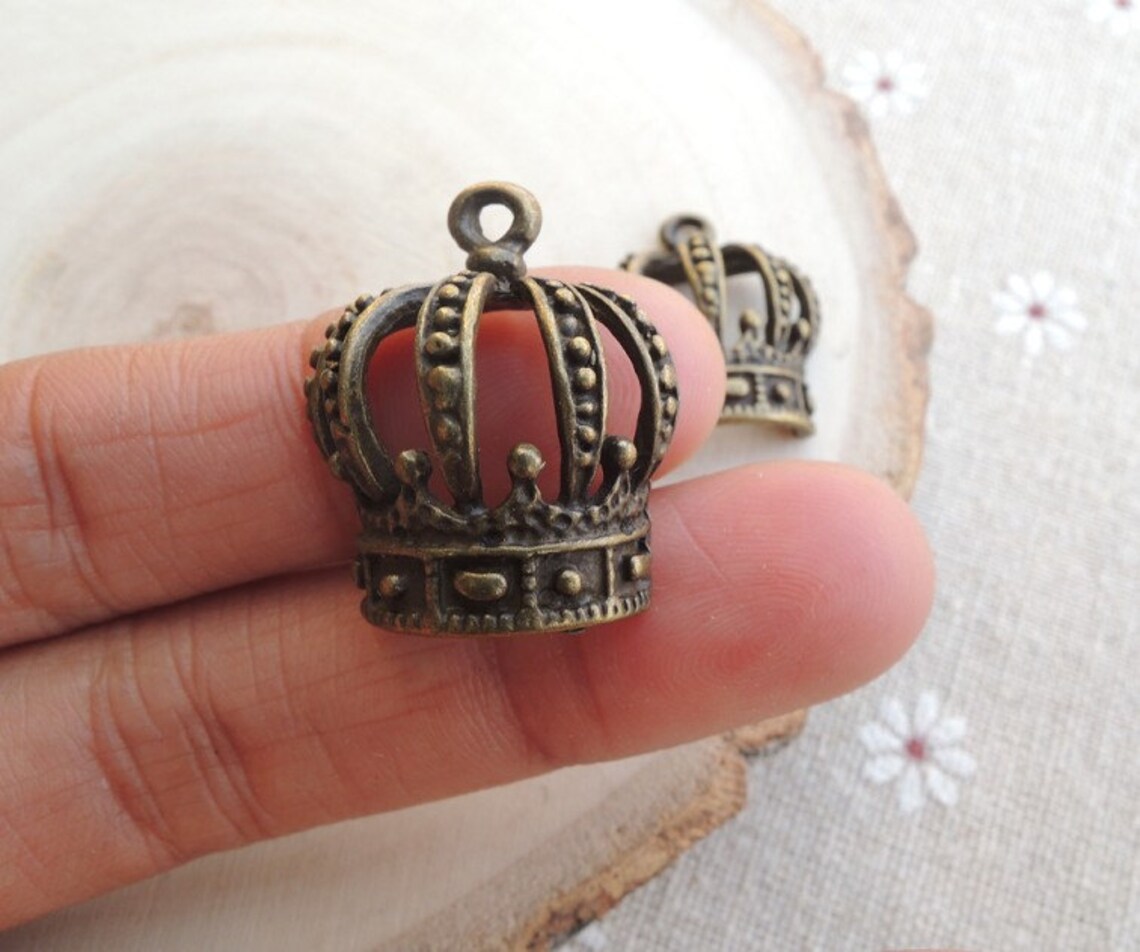 10pcs 24x21mm Antique Bronze Crown Charm A029 Etsy Canada