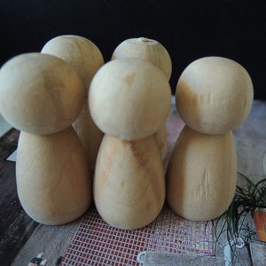 8Pcs 44x21mm unfinished wood peg doll Wood Figures W284 image 2