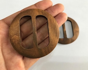 2 Pcs 60mm brown Wood buckle wooden belt buckle (NW590)