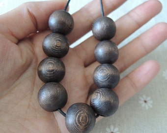 20Pcs  18mm&20mm   unfinished  Round Ball   Natural  Wood bead  (W431-2)